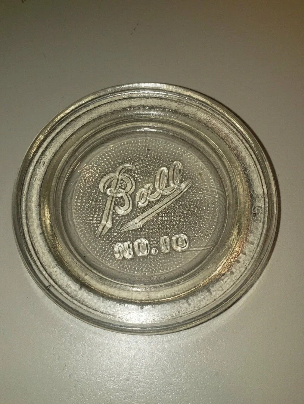 (6) Vintage Ball No. 10 Glass Jar Lid Inserts